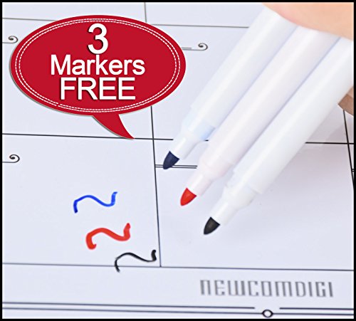 Newcomdigi Monatsplaner Kalender Whiteboard Tafelfolie Magnettafel 40x 30cm mit 3 Kreidemarker - 6