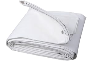 WOLTU Bâche de Protection en PE Imperméable et Résistante, Housse de Protection Étanche pour Bois, avec Œillets Muiti-Usage 280g/m², Blanc, 2x3m
