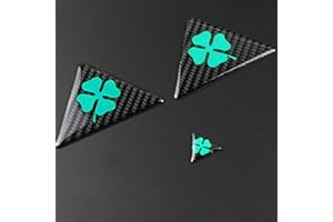 HENGYUESHANG pour Alfa Romeo Stelvio Giulietta Giulia Spider 159147166156 GT AC 8C Brera, Fibre de Carbone Trèfle Autocollant De Voiture Badge Emblème Style