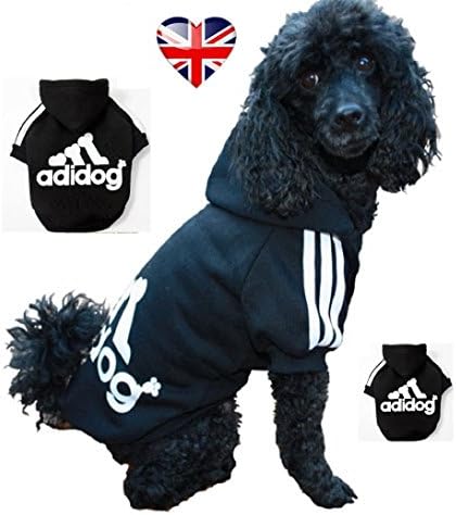 Adidog ,Sport Dog Hoodie, Puppy Hoodie,Big &amp; small Size :(S to 8XL) &amp;(Colours : Black &amp; Red)(BLACK, S)