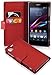 Produktbild Sony Xperia Z1 COMPACT Hülle in ROT von Cadorabo - Handyhülle mit Kartenfach für Sony Xperia Z1 COMPACT Case Cover Schutzhülle Etui Tasche Book Klapp Style in INFERNO ROT