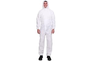 Mirabella Health & Beauty Unisex Disposable Hazmat Type Coverall with Hood Health and Safety Protective Clothing Category 3