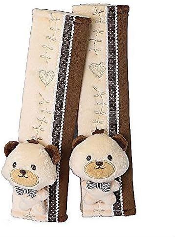 Multi Use Auto Car seat belt cover Plush Seat Belt Strap Shoulder Pad Cushion 2 pcs One Pair (Bear(A))