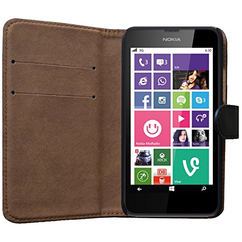Slabo Flip Case Cover in Bookstyle f  r Nokia Lumia 630   635 - TOP QUALIT  T - schwarz   black
