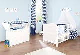 Pinolino - 090002 - Sparset Erik, 2-teilig, Kinderbett (140 x 70 cm) und Wickelkommode, weiß