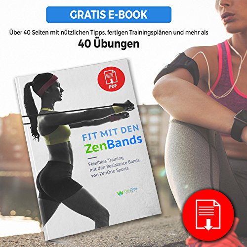 ZenBands – Resistance Band Widerstandsband Set mit GRATIS E-BOOK | Expander Tubes, Griffe, Fußschlaufen, Türanker, Tasche & Einstiegsguide | Gymnastikband Fitness Set - 5