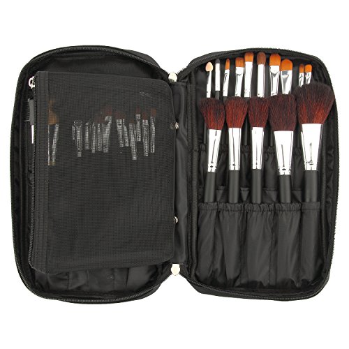 Discoball Professional Beauty Cosmetics Make Up Brushes Pouch Non-woven fabrics Black Case Brush Kit Set hand Bag for travel