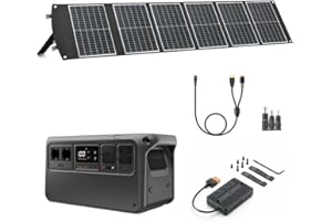 DJI Power 1000V2 Station d'énergie portable 1024Wh, avec 1x panneau solaire pliable 100W, 1x adaptateur DC5521 femelle vers Anderson 30A/XT60 femelle, 1x adaptateur DC 3-en-1, 1x MPPT.