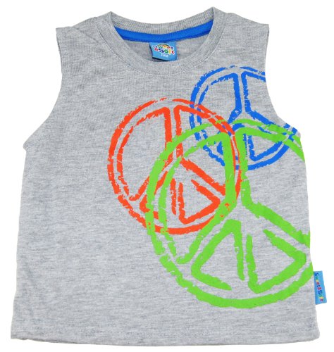 Sweet & Soft Baby Boys Infant Peace Tank Top Tee, Grey, 6 Months