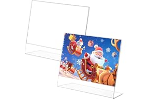 Aieraczy 2 Pezzi Espositore Plexiglass A5, Plexiglass Trasparente Porta Menu Da Tavolo, Porta Menù Acrilico Per Ristoranti, Caffetterie, Uffici, Foto