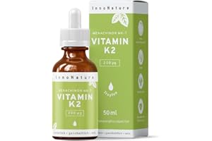 ‎INNONATURE Vitamin K2 MK7 (Menachinon) 1.750 Tropfen (200µg pro Portion) in 50ml Flasche. Premium Gnosis VitaMK7. Olivenöl mit Menaquinon aus Fermentation >99% All-Trans. Hochdosiert, vegan & hergestellt in DE.