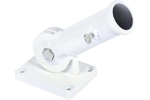 Smandy Fahnenstange Halterung Wandhalterung Verstellbare Halterungshalterung Weißes Metall Flaggenstange Windsock Basis mit Schrauben