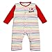 Baby Boys Girls Autumn Long Sleeve Colourful Striped "I love Papa mama" Romper (80(0-9M), Red)
