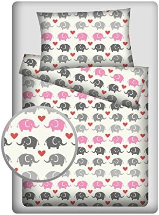 LHE 2 Piece Baby Bedding Duvet Covers for PRAM MOSES BASKET COT TODDLER SINGLE BED Super Soft 100% COTTON Oeko-Tex tested GREY PINK YELLOW GREEN BLUE (PRAM / MOSES BASKET 70X80, PATTERN 27)
