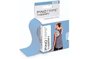 PINOTAPE Pro Therapy - Baumwolle - 5 cm x 5 m- besonders hautverträglich - Kinesiologie - Physio-Tape Kinesio-Tape Sport-Tape (Ice Blue)