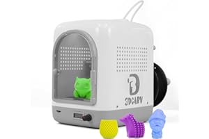 HUAQIN Stampante 3D, 3D Printer, Mini Kit Stampante 3D Assemblato con Filamento PLA Piattaforma Rimovibile Ugello Scheda SD OLED Riprendi Stampa Alta Precisione e Velocità Vol. Build 80x80x80mm (Bianco)