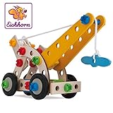 heros spielzeug Marke: Simba Eichhorn 100039022 - Constructor Kranwagen, 70-tlg., Holz-Konstruktions-Set, 4 verschiedene Modellvarianten baubar, FSC 100% Zertifiziertes Buchenholz, Made in Germany