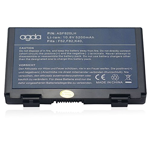 AGDA® Laptop Battery for ASUS A32-F82 A32-F52 L0690L6 X50 K40 K50 K70 K61 Pro79 X5C X70A 10.8V5200mah /56WH Black 18 month warranty - 2