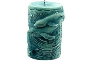 BOOWAN NICOLE Moule à bougie en silicone en relief avec motif dauphin