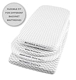 Ely ist & Co Stubenwagen-Bettlaken-Set 2 Stück 100% Jersey Baumwolle für Baby Girl – Grau chevron und Polka Dot - 6