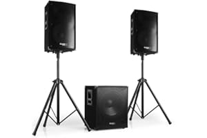 Ibiza Sound - Système sonorisation Complet SUB15A - DISCO12B - 2 Enceintes 12" + Caisson 15" + Câbles - 800W