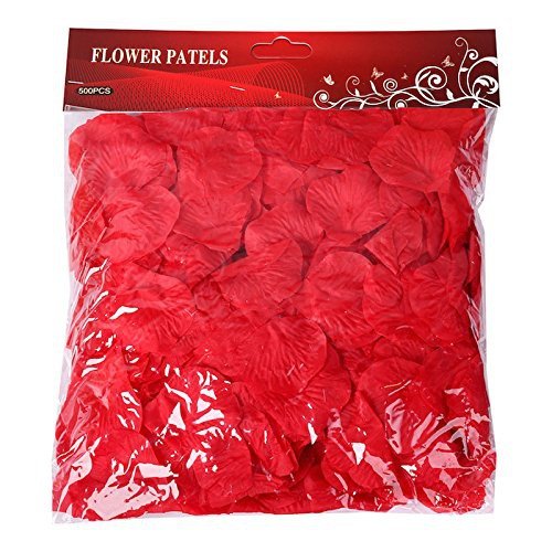 S/O® 500er Pack Rosenblätter Rosenblüten Rot Rosen Blätter Blüten Kunstblumen Seidenblumen - 3