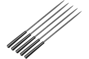 PATIKIL 3mm x 140mm Rotondo Ago Lima, 5pzs Secondo Taglio Acciaio Plastica Maniglia Lime