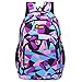 Produktbild Hevoiok Unisex Schulrucksack mit Reißverschluss Komfortable Bürdenreduzierung Backpack Camouflage Druck Schülertasche für Teenager Mädchen Jungen Schule (Lila, 30 * 45 * 14cm)
