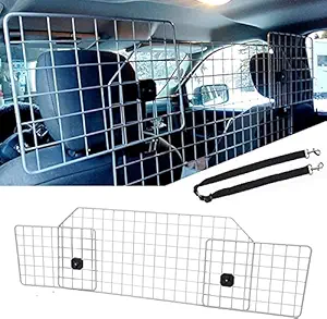 CO-Z Dog Barrier for SUVs, Cars and Vehicles, Smooth Designed Wire Mesh Pet Barrier, Heavy-Duty Adjustable Dog Car Guard, Safety Car Divider for Cargo Area, Car Gate Fence with Dog Leash Universal-Fit