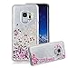Produktbild Fließend Flüssige Hülle für Samsung Galaxy S9, Aearl Süss Spaß Glitzer Flüssigkeit Schwebend Dynamisch Glänzend Star Treibsand Handyhülle Transparent Hart Plastik Tasche Schutzhülle TPU Weich Bumper Rahmen für Samsung Galaxy S9 - Silber