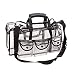 Kemier Clear Travel Makeup Bag with 6 External Pockets,Cosmetic Organizer Case with Shoulder Strap,Large