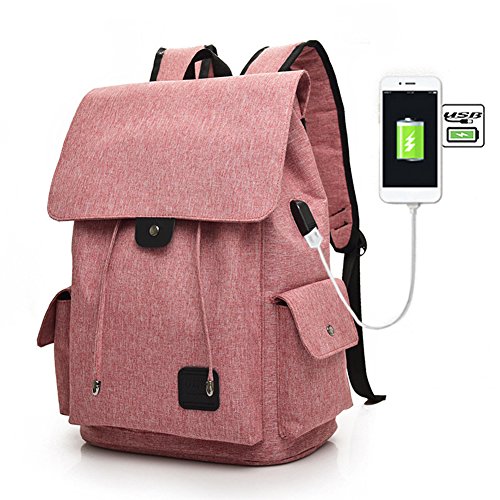 Fastar Laptop Rucksack mit USB-Ladeanschluss  leicht Robustes Segeltuch Rucksack Reisetasche Wandern Rucksack College Daypack f  r Handys MP3  Noteboo