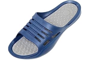 SURRIPA Mens Flip Flops Summer Slip on Holiday Pool Shower Slider Mule Sandals Slippers