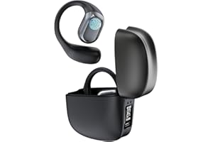 ZRUHIG Open Ear Kopfhörer, 48 Stunden Wiedergabe, Bluetooth Kopfhörer mit Ladecase und digitalem Display, Mikrofon, wasserdichte Sport kopfhörer für Laufen, Radfahren, Training
