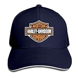 Huseki TopSeller Harley Davidson Logo Adjustable Peaked Baseball Caps Hats For Unisex Navy