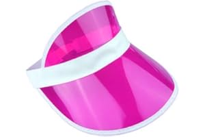 WickedFun® Unisex Retro 80s Neon Sun Visor Hat Headband Cap for Golf Tennis Stag Poker Party