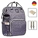 Produktbild Baby Wickelrucksack mit Kinderwagen Haken und Wickelunterlage – Wickelrucksack groß – Wickeltasche lässig für unterwegs