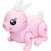 Giffy/Oyuncak M&uuml;zikli Işıklı Pilli Hareket Eden ve Zıplayan Sevimli Tavşan Emekleme Yardımcı Eğitici (Pembe)