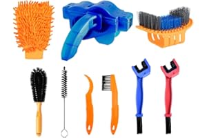 9 Piezas Kit de Cepillos para Bicicleta, Hitopin Kit de Limpieza de Bicicletas, Cepillo Limpiador de Cadena de Bicicleta Ideal para Limpiar Todo Tipo de Bicicletas