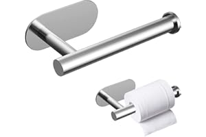 OXTXO Self-Adhesive Toilet Roll Holder,Wall-Mounted Stainless Steel Paper Holder for Bathroom - No Drilling Required (Slive)