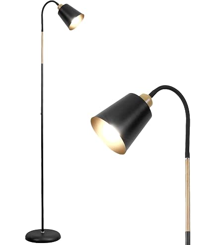 AUQUEE Stehlampe 160 Cm – Industrieller Retro-Look Mit 6W LED, Fußschalter & E27 Fassung, Schwarz
