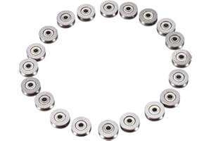 WALFRONT V Groove Bearing Ball Bearings 20pcs V623ZZ Double Shielded Guide Pulley Rail for Linear Motion Systems 3×12×4mm
