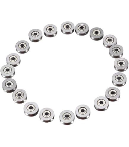 20 Cuscinetti A V In Acciaio Al Carbonio 3x12x4mm – Per Guide Lineari E Sistemi Di Movimento