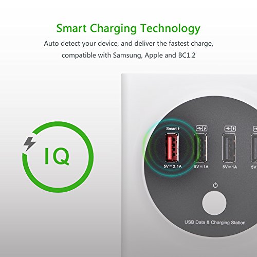 UGREEN USB HUB Superspeed 4 Port USB 2.0 OTG Hub 30W 6A Reise Ladestation mit EU Netzteil für iPhone 6s/6s Plus, iPad, Saumsung Galaxy S6 edge plus usw - 3