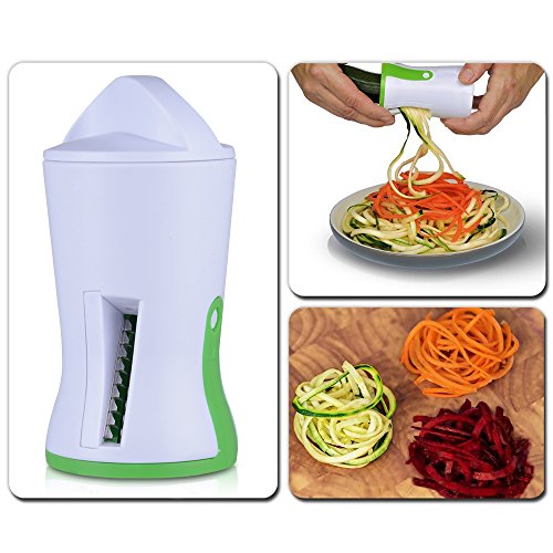 Gemüse Spiralizer, Zucchini Spaghetti/Pasta/Nudel Maker Spirale Gemüse Schneide für Kartoffel Karotten mit drei Stahl klingen