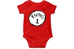 WILLOWGIFTS Thing 1 Thing 2 Babygrow Romper Novelty World Book Day Library Cartoon Human-like Twins One Two Cute Mischief Reckless Cheeky Naughty Box Gifts Presents