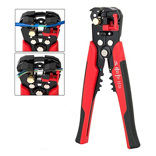 Preisvergleich Produktbild TJW Abisolierzange, selbstjustierend, automatischer Abisolierzange, 3-in-1, DIY-Werkzeug, elektronische Kabel-Crimper AWG10-24 rot