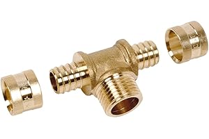 PBTUB Raccord PER en T à glissement M 1/2" Ø 12 mm PB tub