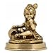 Produktbild Hinduistische Skulptur Gott Krishna Mit Kuh Messing Metall Kunst 10 Cm