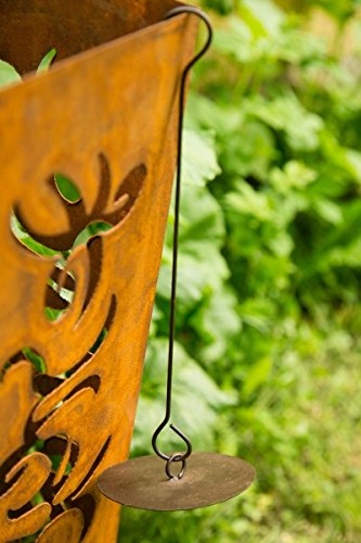 Feuersäule / Säule Metall Edelrost H: 60cm Standsäule f. Bioethanol + Brennpaste - 8